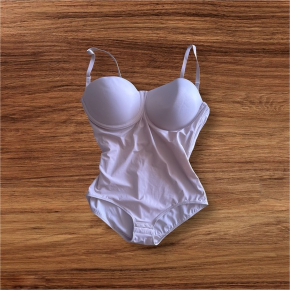 Womens Body Briefer 40D Firm Control Strapless Nude Shapewear FL1256 - Picture 2 of 16